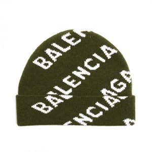 Authentic Balenciaga all over logo wool beanie